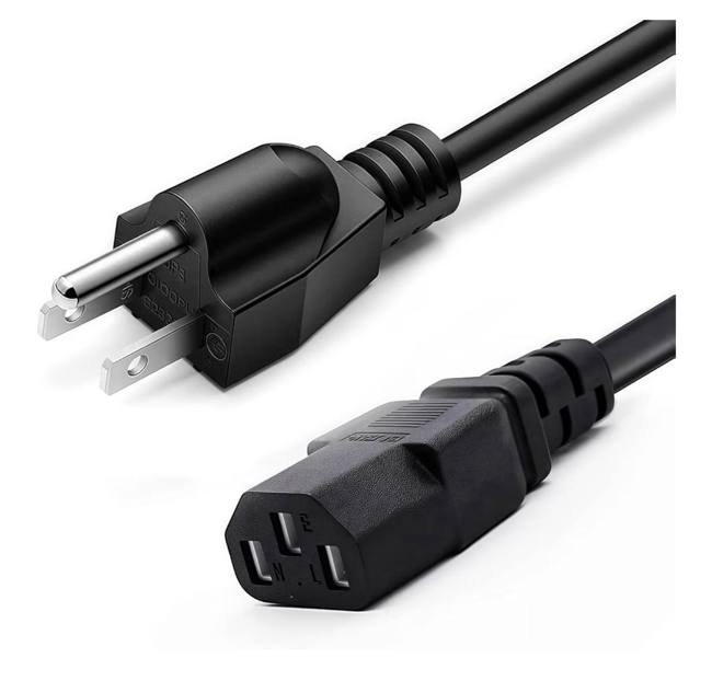 Cable de poder NEMA 5-15P a IEC C13, ángulo (usado)
