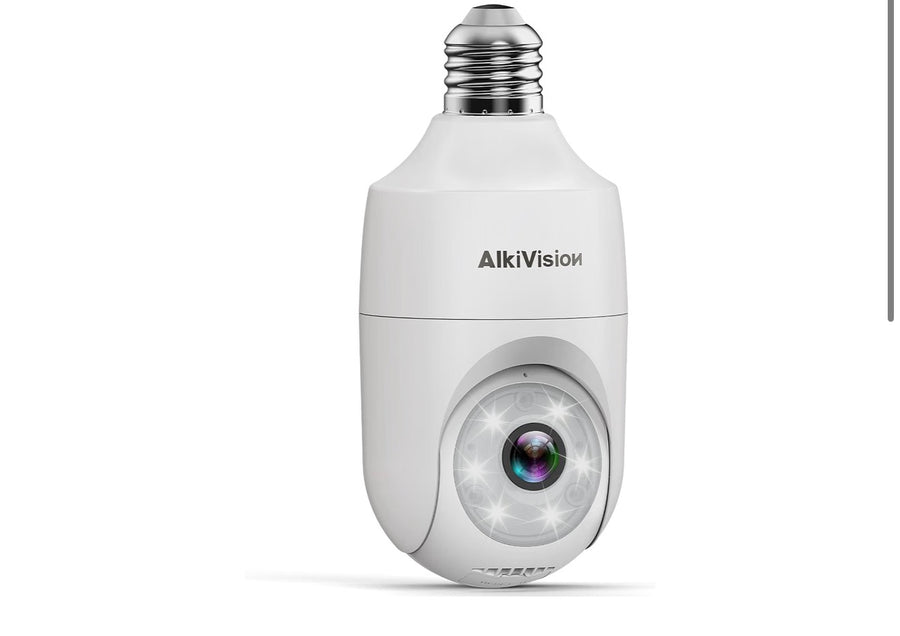 Cámara de seguridad tipo bombilla AlkiVision 2K, 360°